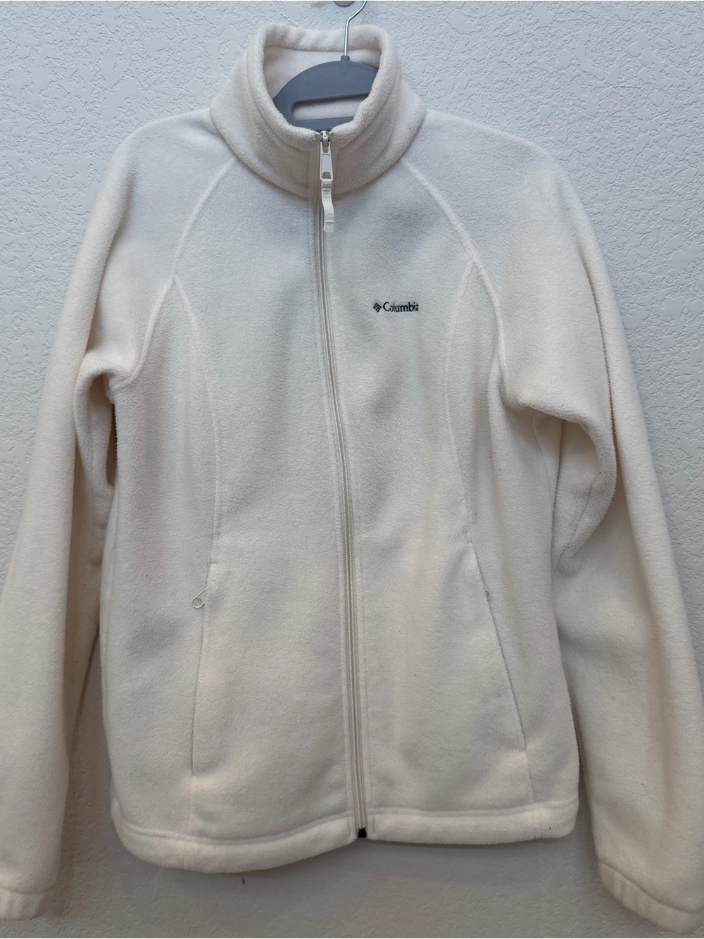 Columbia Women's Cream Full-Zip Fleece Jacket - Soft Stand Collar